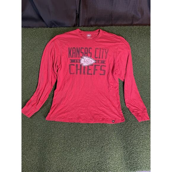 Men's '47 Brand Kansas City Chiefs NFL Football Long Sleeve Shirt Size XL - Picture 1 of 9